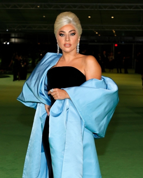 Неожиданно! Леди Гага рядом с Брэдом Питтом на «внеплановом Оскаре» и в наряде, похожем на фантастический цветок